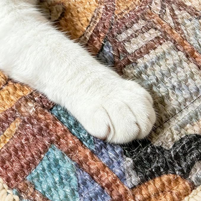 Graciadeco Cat Scratch Pad 23.6" x 15.7" Natural Sisal 2 Packs Couch Protector from cat Claws with Velcro & Catnip