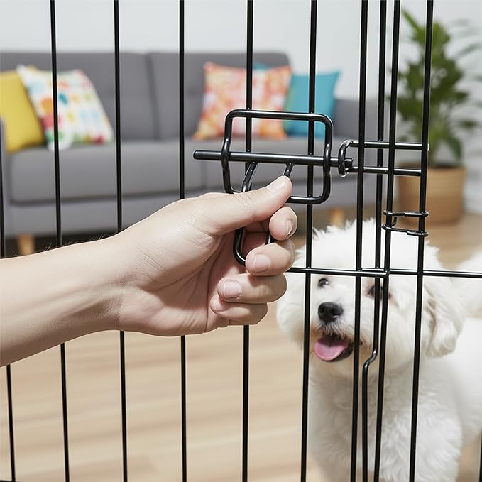 Dog Playpen - Foldable Metal Exercise Puppy Play Pen with 8 24x30in Panels - Indoor/Outdoor Pen with Door for Dogs, Cats or Small Animals by PETMAKER