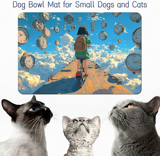 Dog Food Mat, 15.7" x 23.6" Absorbent Pet Feeding Mat for Food and Water, Waterproof Diatom Mud Pet Placemat with Non-Slip Rubber Backing, Easy Clean Cat Bowl Mat for Floors - Tianqiao Girl