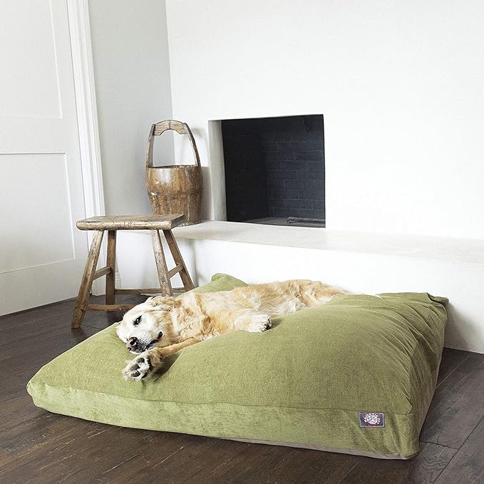 Majestic Pet Villa Rectangle Dog Bed Washable – Non Slip Comfy Pet Bed – Crate Bed with Removable Washable Cover – Kennel Bed for Sleeping, Polyester Fiber, Medium, Orange