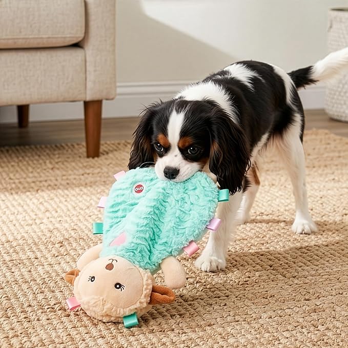 SPOT Soothers Tabbie Lambie Dog Toy - 8in Mini Stuffing-Free Calming Plush with Lavender Scent & Squeaker for Toy Breeds & Puppies, Anxiety Relief - 1 of 3 Assorted Colors, Sent at Random