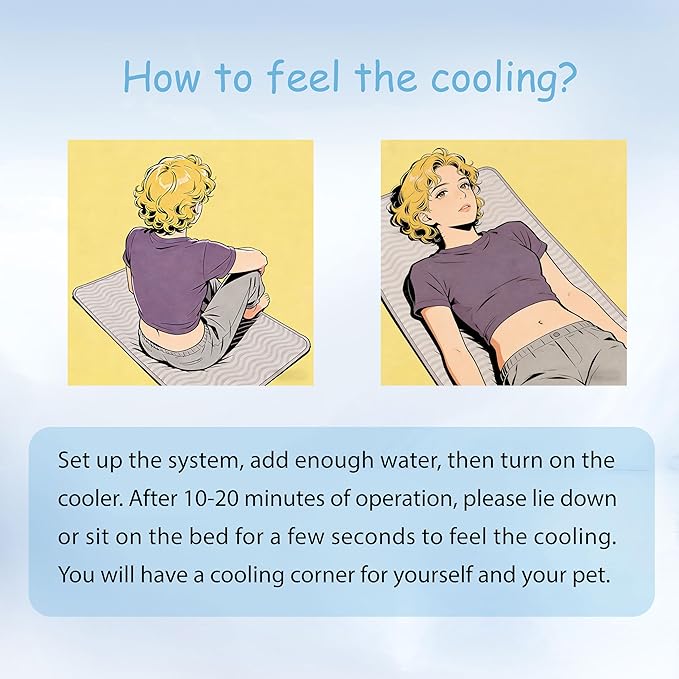 Pet Pad Cooling System for Summer, Consistent Cooling Water Mat for Dogs and Cats, No Refrigeration or Chemical Gel Needed, Machine Washable Bed, Ideal for Home and Crates (Light Gray, L)