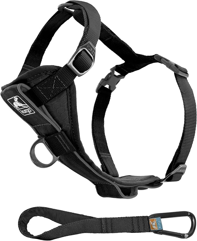 Kurgo Tru-Fit Smart Dog Walking Harness - Comfortable Fit - Adjustable Harness - Reflective Pet Wear - Quick Strap Release - Daily Walk Accessory - Includes Seat Belt Loop - Black - Large
