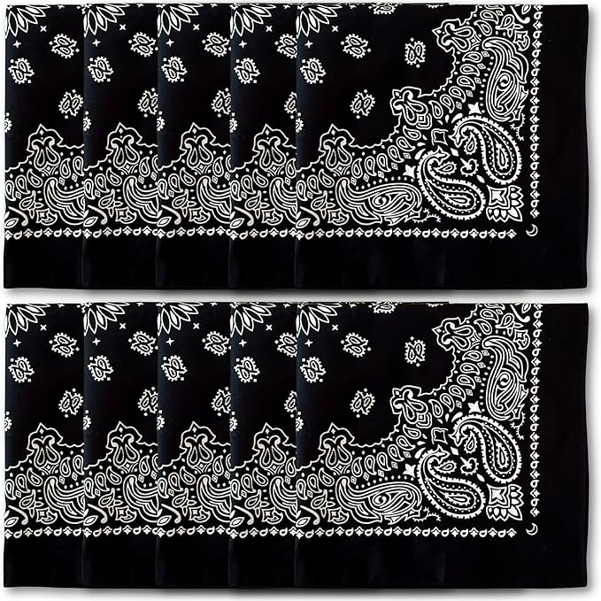The Peacock Crew Premium Soft Cotton Bandanas Pack for Men and Women Paisley 22 x 22 inches