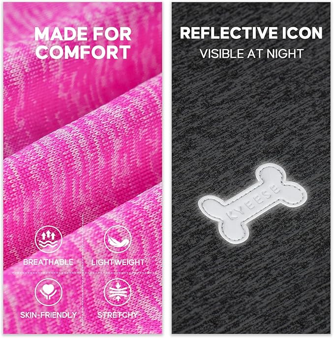 KYEESE 2Pack Dog Shirt, Lightweight Sun Protection Sleeveless Dog T Shirts for Small Dogs Girl, Breathable Puppy Reflective Tank Top Summer Dogs Clothes for Outdoor Walking, Grey+Hotpink, S