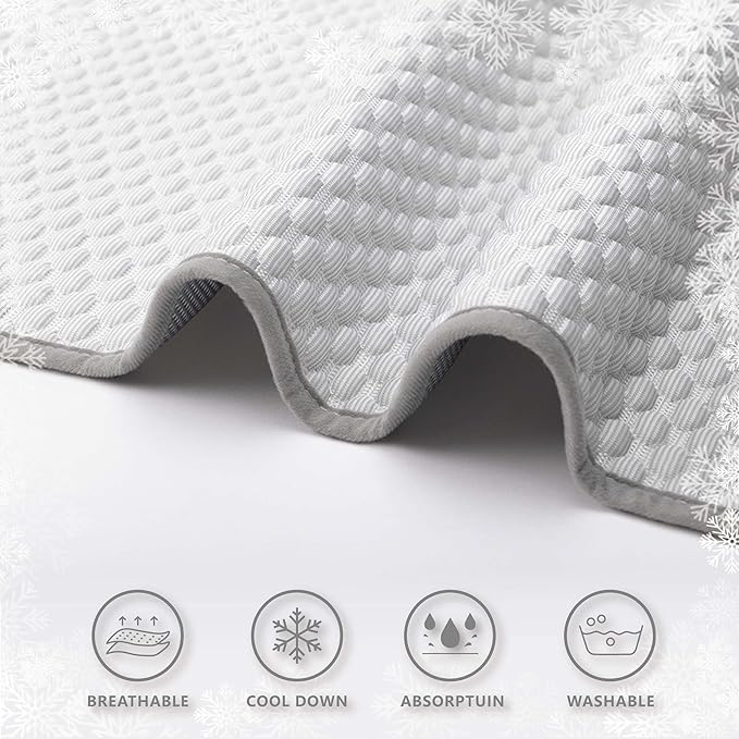 MICROCOSMOS Pet Cooling Mat & Sleeping Pad- Breathable Bubble Surface, EZ Clean. Keep Cooling for Pets, Kids and Adults in Summer.(GreyWhite, 28" x 22")