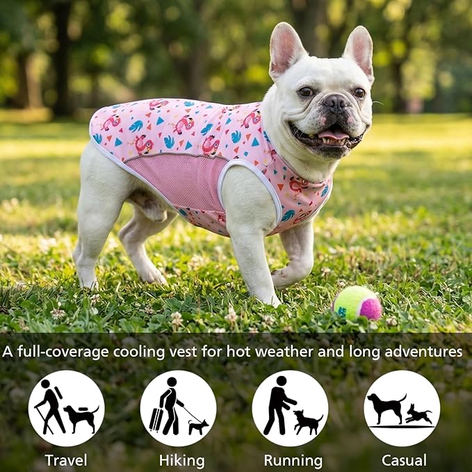 UPF 50+ Sun Protection Dog T-Shirt, 2 Pack Lightweight Sleeveless Dog Vest for Small Medium Dogs Girl – Reflective Strips, Quick-Dry Pet Apparel, Sports Fan Shirt P23ST00510XL