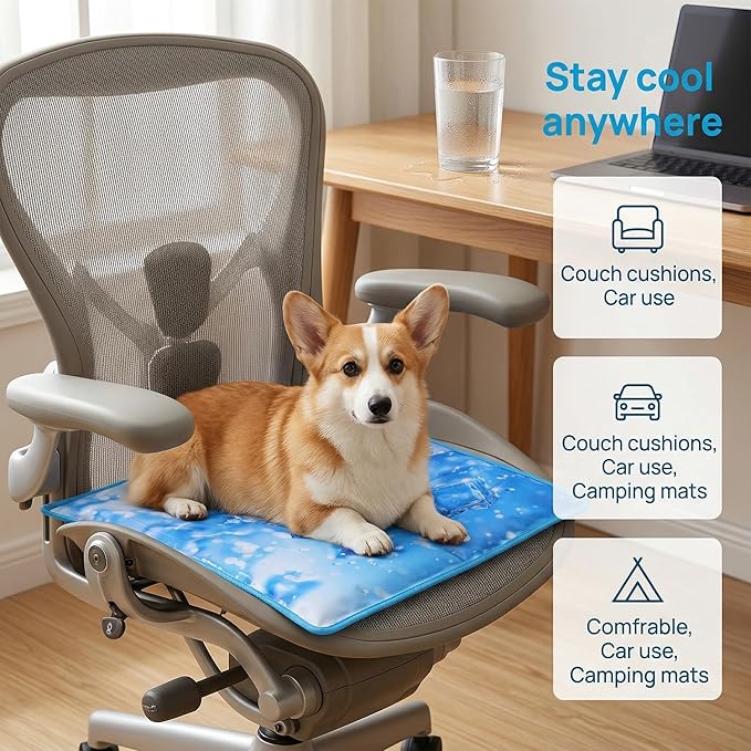 Dog Cooling Mat 2.0, Universal Pet Cooling Pad, Double-Sided Durable Water-Resistant, Portable and Easy to Clean, Suitable for All Pets, Keep Your Pet Cool Indoors and Outdoors (47.5" x 29.5")