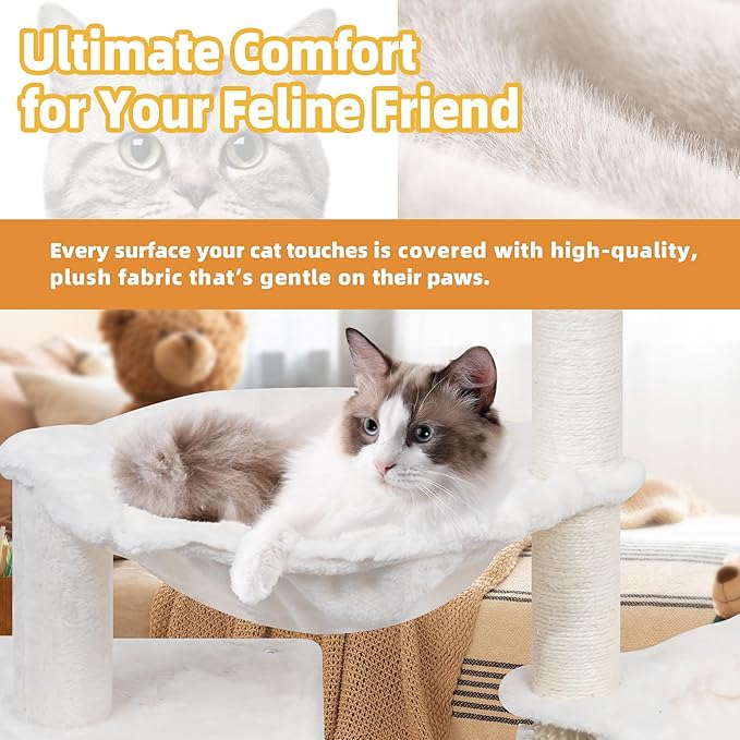 Roypet 32" Cat Tree 0111 (Beige, 39.4'')