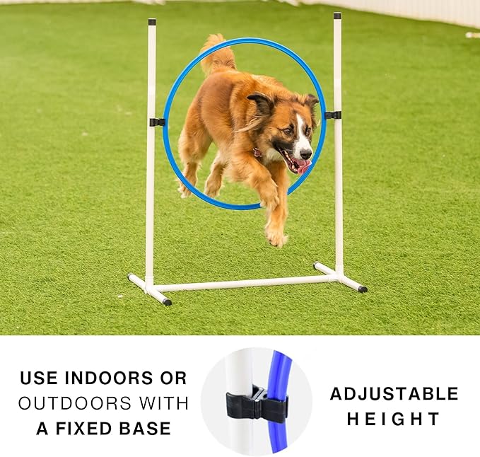 Better Sporting Dogs 3 Piece Essential Dog Agility Equipment Set | Agility Jump | Tire Jump | 10’ Tunnel with Sandbags
