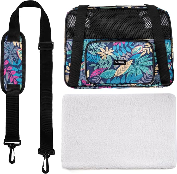 BAGLHER Pet Travel Carrier for Small Medium Cats & Dogs, Airline Approved Soft Sided
