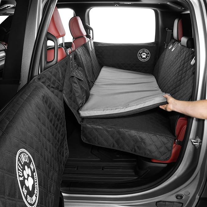 Ruff Liners XL Back Seat Dog Bed Cushion, Gray – As Seen on Shark Tank – for XL Seat Extenders/Floor Covers – Waterproof, Machine-Washable – Backseat Dog Bed with Rebound Foam