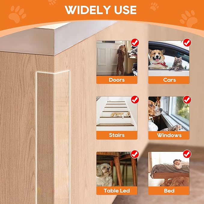 Door Protector from Dog Scratching, Window Sill Protector, Clear Sided Shield Protection Barrier Anti Cat, Dog Scratching, Slobbering, and Clawing Furniture, Glass, Car Door, Couch 4in x 10'