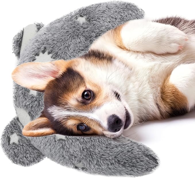 Pet Calming Pillow for Dogs, Soft U-Shaped Pillow Glow in the Dark, Joint Relief, Sleep Comfortably,Suit for Small, Medium, Large Dogs, Fluffy Pet Neck Pillow (S-Gray)