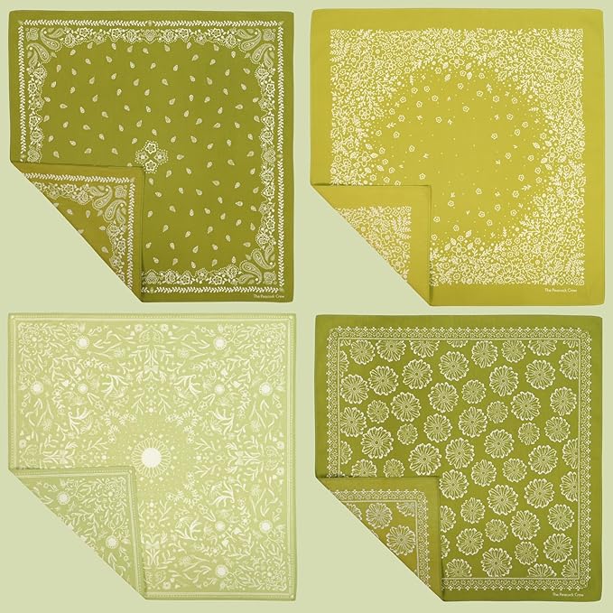 The Peacock Crew Premium Soft Cotton Bandanas Pack for Men and Women Paisley 22 x 22 inches