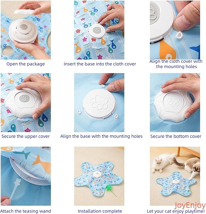 Hide and Seek Interactive Cat Toy, 5-Hole Motion Activated Bird Sound USB Rechargeable Puzzle Toy, Automatic Mental Stimulation for Indoor Cats & Multi-Cat Play (Graffiti Cover)