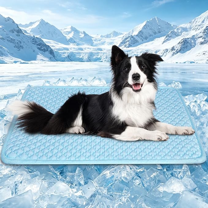 SOMOYA Dog Cooling Mat (Q-Max>0.45) Dog Bed Mats Blanket Cool Pad for Dog,Washable Ice Silk Sleep Mat Pad Breathable for Large Dogs Cats Large