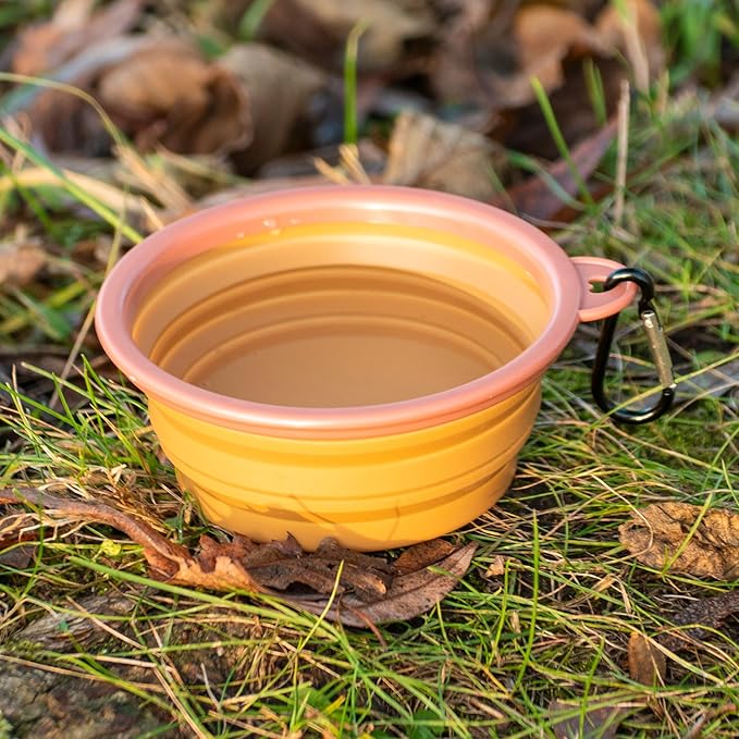 Made Easy Kit Portable Collapsible Dog Bowl for Water or Food Great Pet Travel Bowl in Multiple Sizes (Standard - 12oz, Brown)