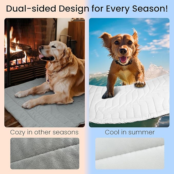 Self Warming Cat Dog Bed Mat, Cat Self Heating Mat, Non-Slip & Foldable for Dog/Cat Up to 50 lbs for Indoor Outdoor Non-Electric (36 x 23 in)