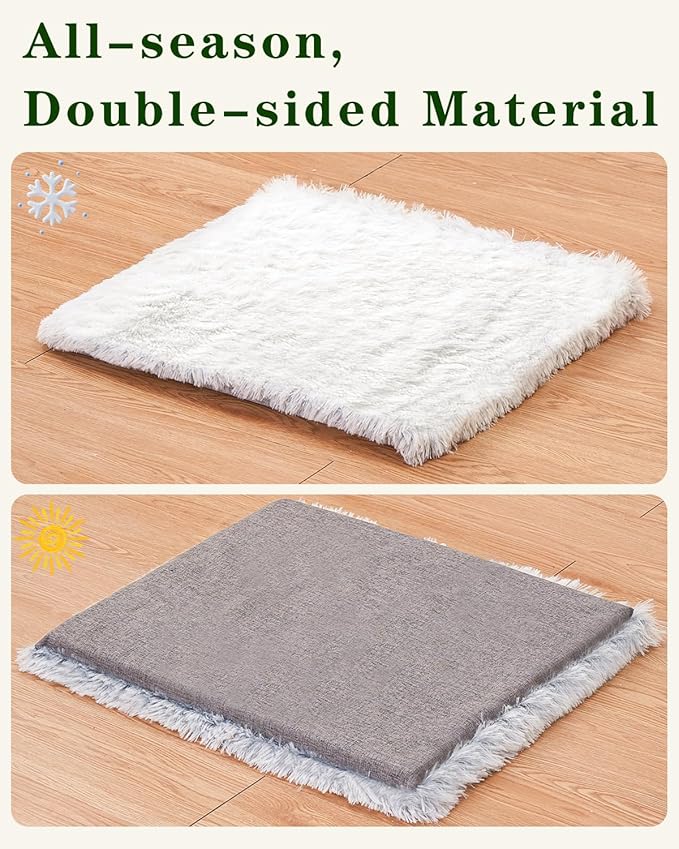 SETVSON Cat Bed Pad for Indoor Cats, 15.7*15.7*1.57 inch Double Sided Soft Small Pet Bed, Washable Cat Bed Dog Bed, Cute Self Heating Pet Pad, Breathable Pet Mat for Kitten, Medium, Large Cats Puppy