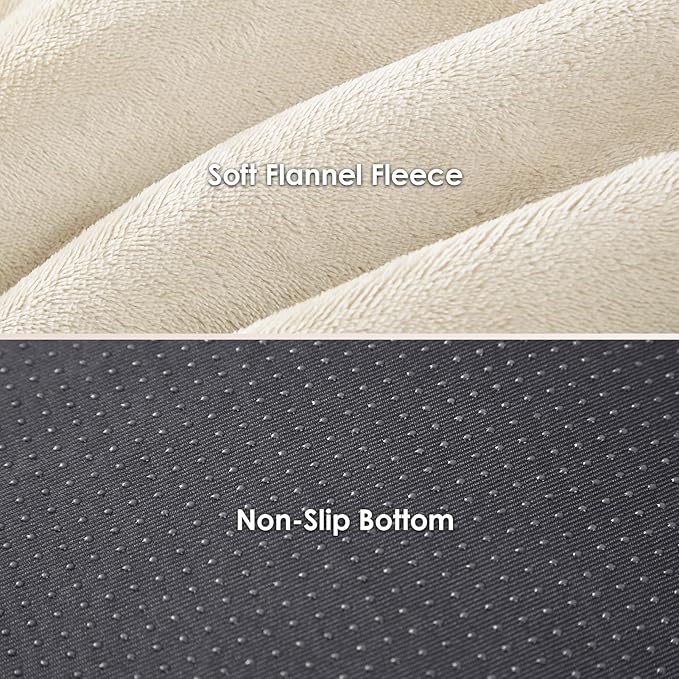 EHEYCIGA Dog Bed Cover Replacement for Large Dog Bed, Waterproof Washable Removable Cover for Orthopedic Memory Foam Dog Sofa, Non-Slip Bottom, Beige, Cover Only