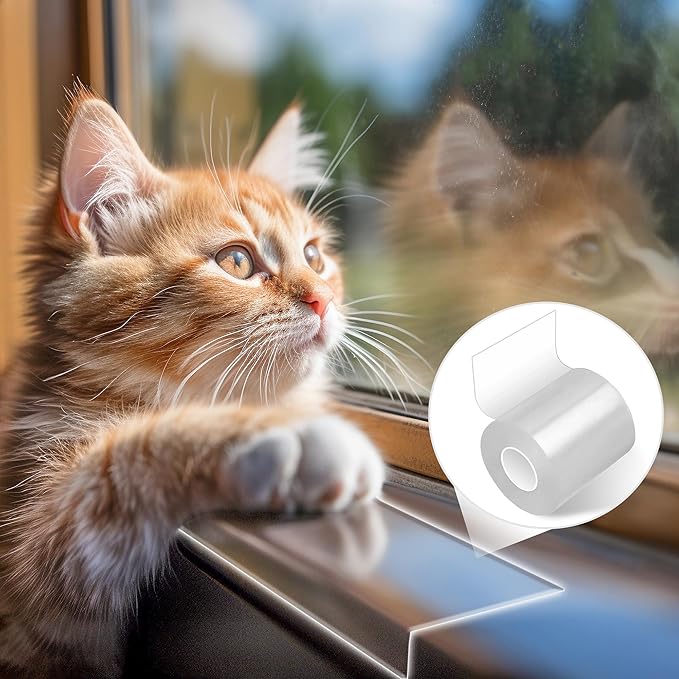 Door Protector from Dog Scratching, Window Sill Protector, Clear Sided Shield Protection Barrier Anti Cat, Dog Scratching, Slobbering, and Clawing Furniture, Glass, Car Door, Couch 4in x 10'