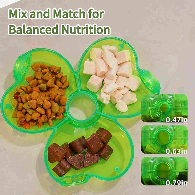 Cat Puzzle Feeder, Dry Food Dispenser, Clamp-On Design, Mental Stimulation Interactive Brain Game, Slow Feeder Toys for Cat & Dog (6 Adjust Rings)