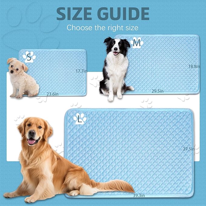 SOMOYA Dog Cooling Mat (Q-Max>0.45) Dog Bed Mats Blanket Cool Pad for Dog,Washable Ice Silk Sleep Mat Pad Breathable for Large Dogs Cats Large