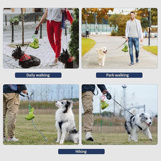 Dalzom® 2Pcs Dog Poop Bag Holder, Waste Bag Holder Carrier for Leash, Dog Poop Bag Dispenser for Walking Running Bicycle Accessory (Blue)