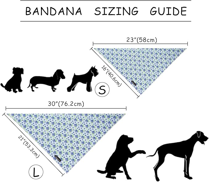 ARING PET Blueberry Dog Bandanas, Cute Blue Pet Bandana Scarf Triangle Bib for Small Medium Large Boy Girl Dogs Cats, Puppy Kerchief for Daily Wear Walks Party Photos-S