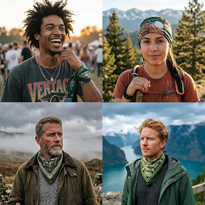 The Peacock Crew Premium Soft Cotton Bandanas Pack for Men and Women Paisley 22 x 22 inches