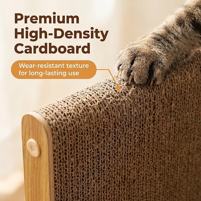 SMARTBEAN 3-Pack Cardboard Cat Scratcher for Indoor Cats, 23 Inch L Shaped Vertical Cat Scratching Post, Cat Scratching Board for Wall and Couch, Large