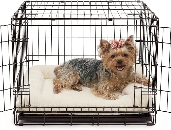Dog Crate Bed 22x13,Washable Dog Crate Pad for Medium Dogs,Soft Kennel Bed Mattress with Non Slip Bottom,Beige