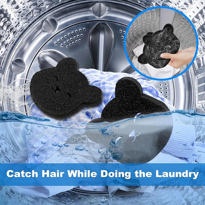 4PCS Laundry Pet Hair Remover, Dog & Cat Pet Hair Catcher for Washing Machine, Fur Remover & Lint Collector, Reusable & Eco-Friendly Pet Hair Removal Tool for Laundry, Safe for All Fabrics