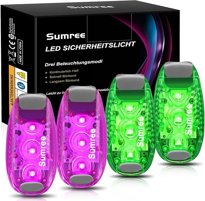 LED Safety Lights(4 Pack).Clip On Strobe&Running Lights.High Visibility Accessories Gear for Your Reflective,Bicycle etc.for Runners, Bike, Walking,Dog Collar, Stroller