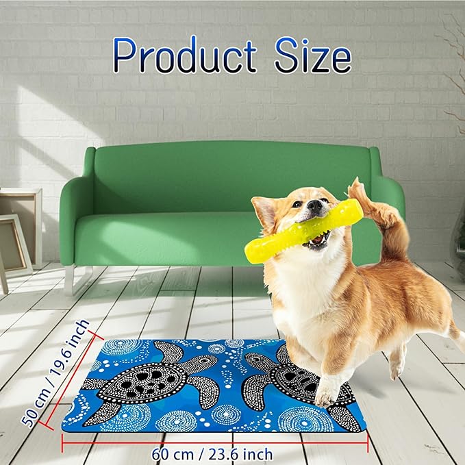 Dog Food Mat, 19.6" x 23.6" Absorbent Pet Feeding Mat for Food and Water, Waterproof Diatom Mud Pet Placemat with Non-Slip Rubber Backing, Easy Clean Cat Bowl Mat for Floors - Black Turtle