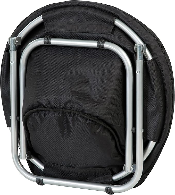 Etna Folding Pet Cozy Chair - Portable Round Fold Out Elevated Cat Bed - Brown Fleece Top Cushion - Papasan Chair for Small Dogs