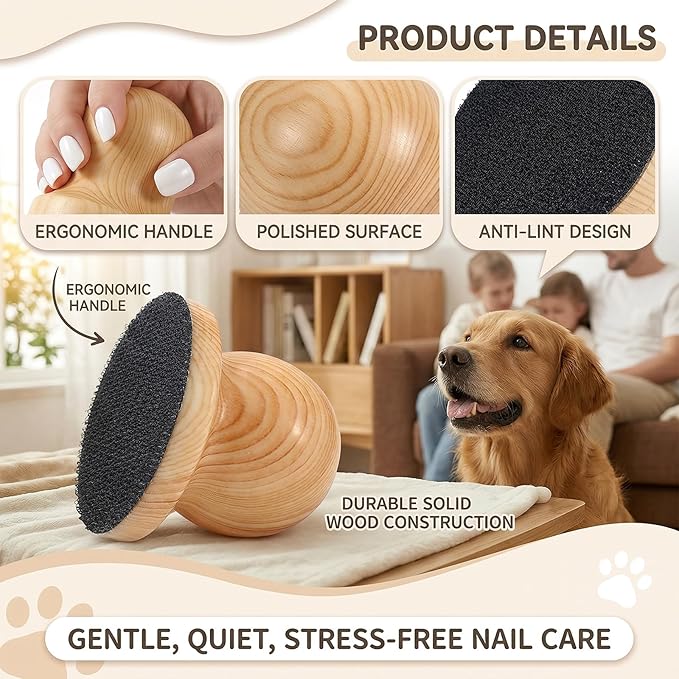 Dog Nail File with 6 Replaceable Sandpaper Sheets – Pet Nail File Board for Dogs & Cats, Safe Scratch Nail Grinder for Smooth, Healthy Nails at Home