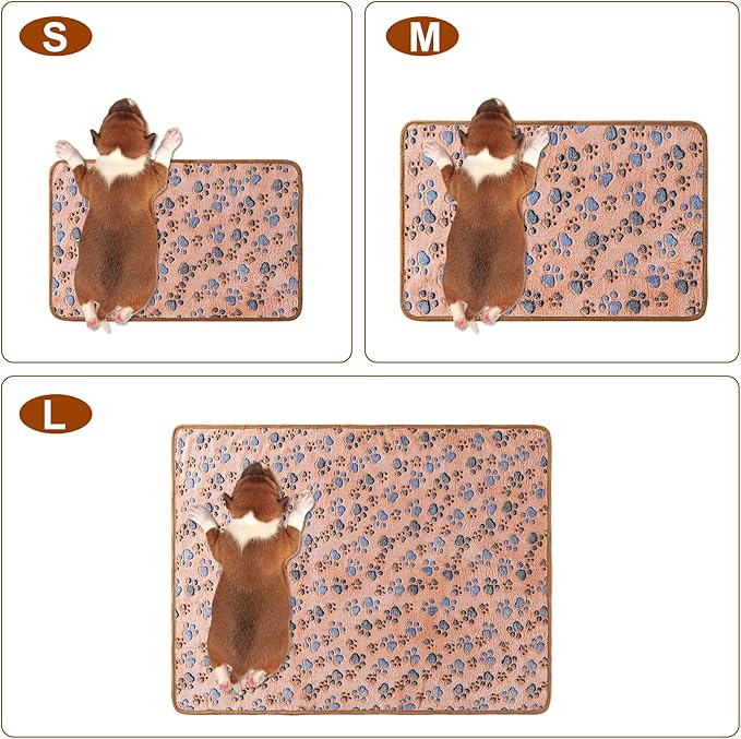 1 Pack 3 Blankets Super Soft Fluffy Premium Fleece Pet Blanket Flannel Paw Printed Throw for Dog Puppy Cat (Small 23x16'', Grey)