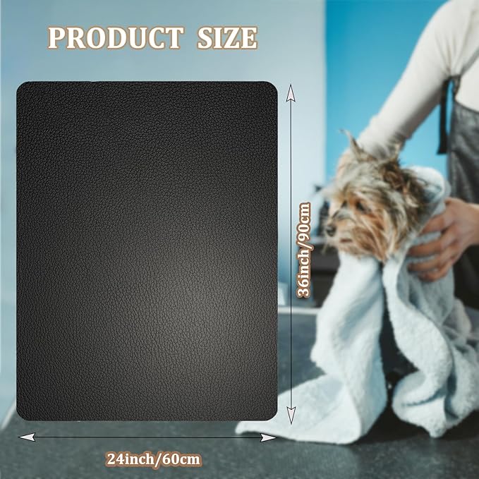 Grooming Table Mat, 24 X 36inch Non-Slip Rubber Dog Grooming Mat for Table, Portable Soft Pet Grooming Table Mat for Home Pet Grooming Waterproof Easy Clean