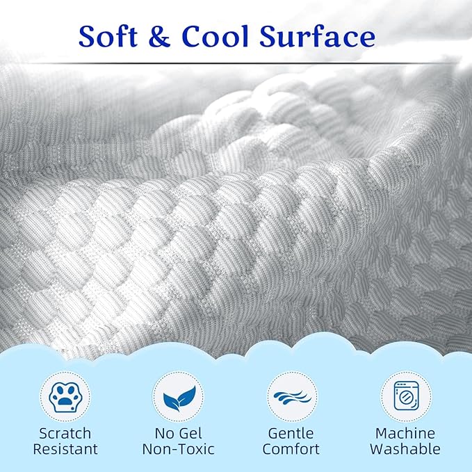 Mora Pets Dog Cooling Mat Instant Self Cooling Pad for Dogs & Cats Breathable Washable Summer Pet Cool Mat Indoor Outdoor, Cold Blanket for Floor Crate Car Travel Use Non Slip XLarge 48 x 30 inch Grey