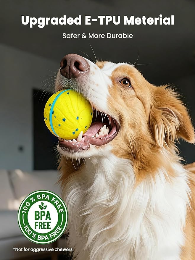 Xeuch Smart Interactive Dog Balls, Automatic Moving Ball for Medium and Large Dogs, ETPU New Material, Motion Activated Rolling & Rotating Bouncy Toy for Dog Enrichment & Stimulation