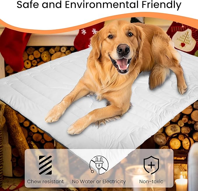 Self Warming Cat Dog Bed Mat, Cat Self Heating Mat, Non-Slip & Foldable for Dog/Cat Up to 50 lbs for Indoor Outdoor Non-Electric (36 x 23 in)