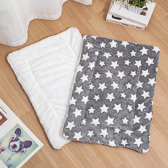 Cat Beds for Outdoor Cats:Flannel Cat Blanket for Indoor Cats,Self Warming Mat Soft and Comfortable,Crate Pads for Small Dog for Sleeping,Machine Washable (A, 15" x 22")