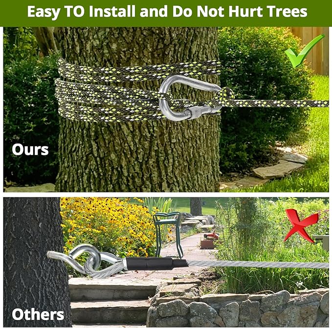 Dog Tie Out Cable for Camping - 70ft Dog Runner for Yard - Portable Trolley System for Large Small Dogs Outside