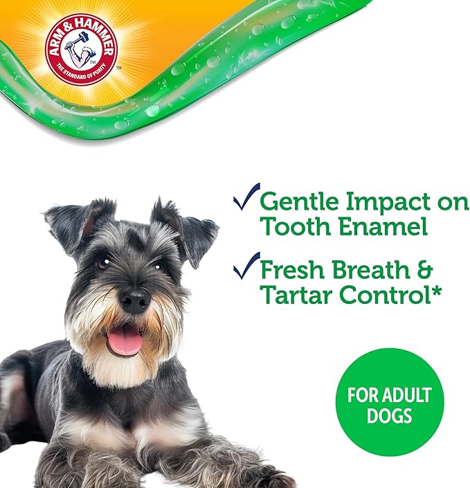 Arm & Hammer Complete Care Dental Gel Dog Toothbrush Kit, Includes Gel Toothpaste, Toothbrush, and Finger Brush, Baking Soda Enhanced, Fluoride Free, Chicken Flavor, 2.5 Oz