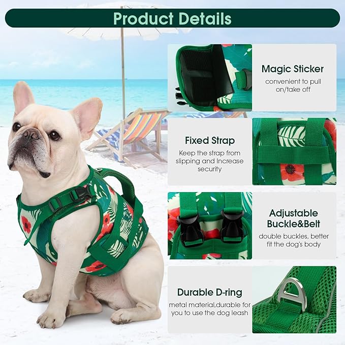 Kuoser Dog Life Jacket Medium, High Flotation Reflective Dogs Life Vest for Swimming Boating, Adjustable Dog lifejacket with Rescue Handle, Safety Pet Life Preserver Floats for Spring Summer Pool, M