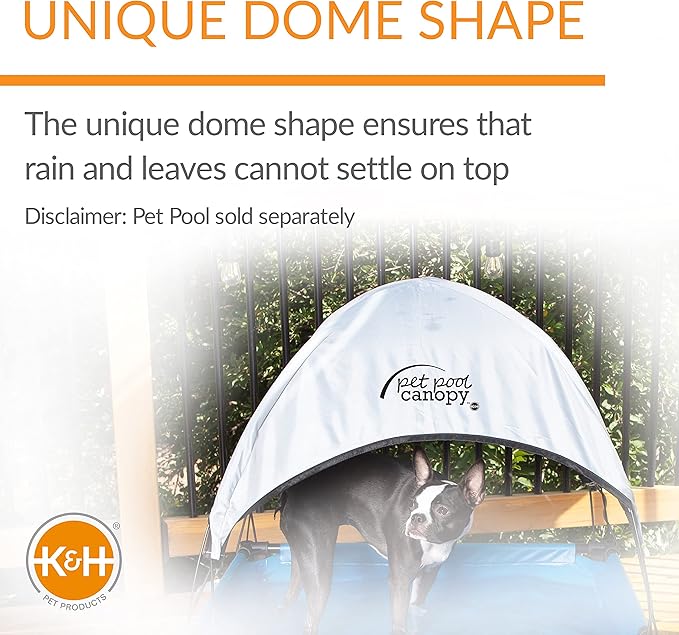 K&H Pet Products Dog Pool & Pet Bath Canopy (Pet Pool Sold Separately) Gray Medium 32 X 25 Inches