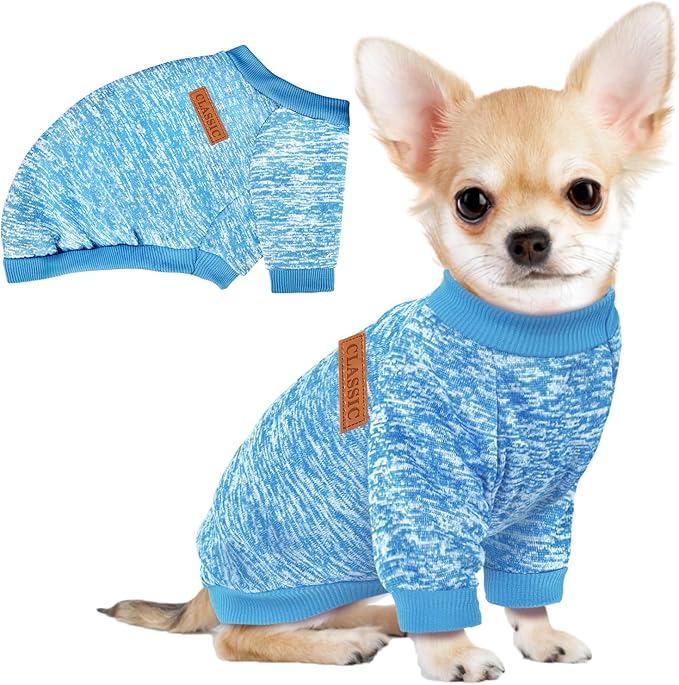 1 Pack Dog Sweaters for Small Dogs Girl Boy Winter Fleece Clothes Warm Soft Dog Sweatshirt Outfit for Dogs Cats Pet Apparel
