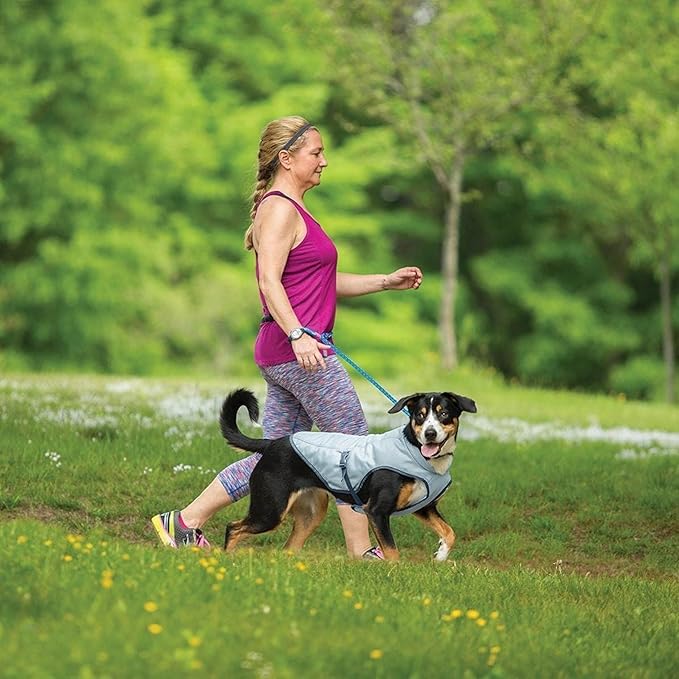 Kurgo Dog Core Cooling Vest - Summer Cooling Jacket - Evaporative Cooling Coat - Harness-Compatible - Reflective Accents - Grey - X-Large